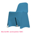 Housse de chaise bleu ciel en lycra pour dossier bas