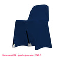 Housse de chaise bleu foncé en lycra pour dossier bas