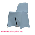 Housse de chaise bleu pastel en lycra pour dossier bas