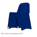 Housse de chaise bleu roi en lycra pour dossier bas