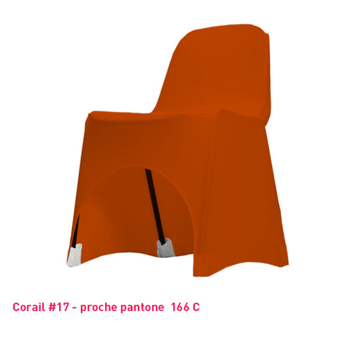 Housse de chaise corail en lycra pour dossier bas