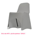 Housse de chaise gris clair en lycra pour dossier bas