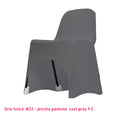 Housse de chaise gris foncé en lycra pour dossier bas