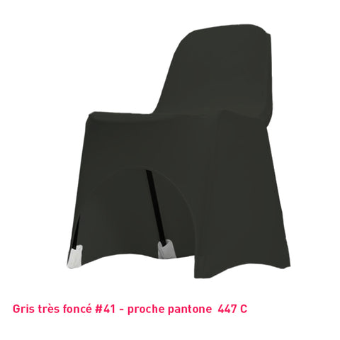 Housse de chaise noire en lycra pour dossier bas