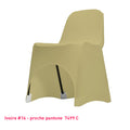 Housse de chaise ivoire en lycra pour dossier bas