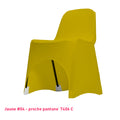 Housse de chaise jaune en lycra pour dossier bas