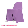 Housse de chaise parme en lycra pour dossier bas
