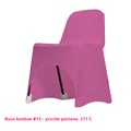 Housse de chaise rose bonbon en lycra pour dossier bas
