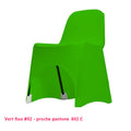 Housse de chaise vert fluo en lycra pour dossier bas