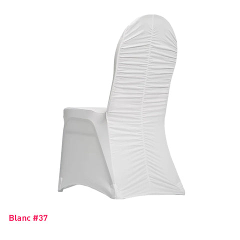 Housse de chaise blanche dos plissé en lycra