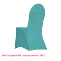 Housse de chaise bleu turquoise dos plissé en lycra
