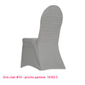 Housse de chaise gris clair dos plissé en lycra