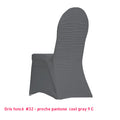 Housse de chaise gris foncé dos plissé en lycra