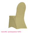 Housse de chaise ivoire dos plissé en lycra