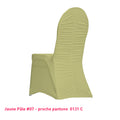 Housse de chaise jaune pâle dos plissé en lycra