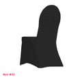 Housse de chaise noire dos plissé en lycra