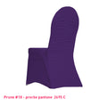 Housse de chaise prune dos plissé en lycra