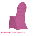 Housse de chaise rose bonbon dos plissé en lycra