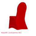 Housse de chaise rouge dos plissé en lycra