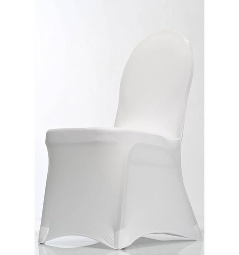 Housse de chaise blanche dos plissé en lycra