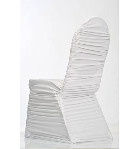 Dos de la housse de chaise plissée en lycra