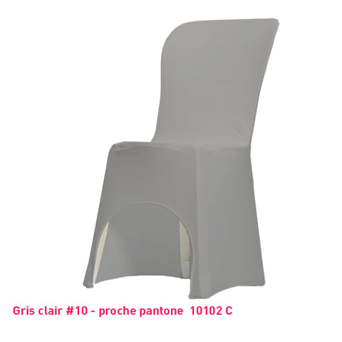Housse de Chaise gris clair Miami en lycra 210g/m²