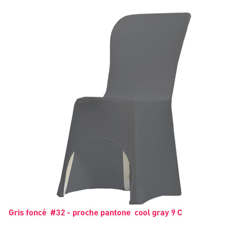 Housse de Chaise gris foncé Miami en lycra 210g/m²