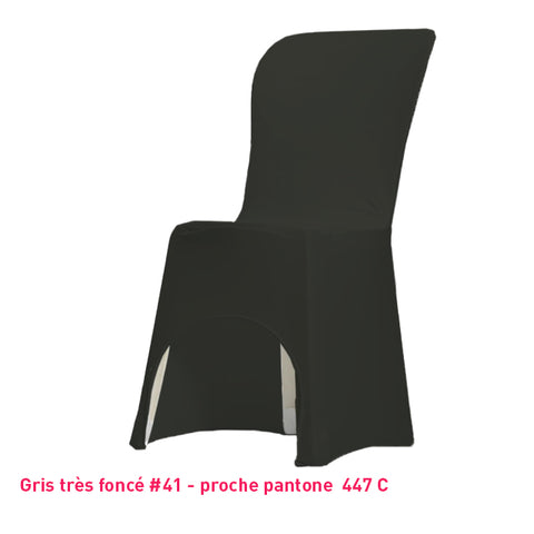 Housse de Chaise gris très foncé Miami en lycra 210g/m²