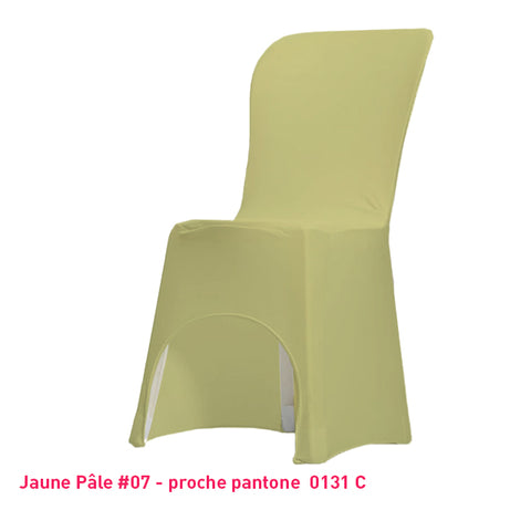 Housse de Chaise jaune pâle Miami en lycra 210g/m²