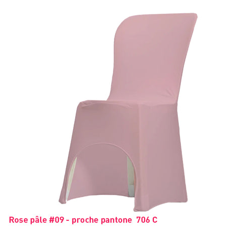 Housse de Chaise rose pâle Miami en lycra 210g/m²