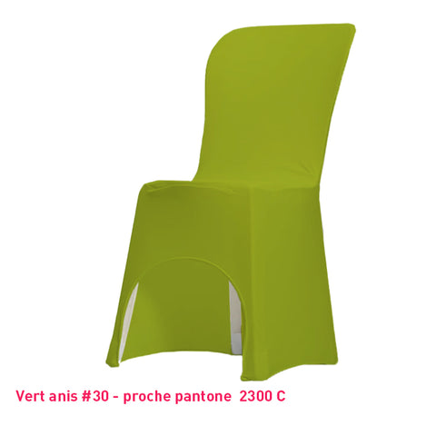 Housse de Chaise vert anis Miami en lycra 210g/m²