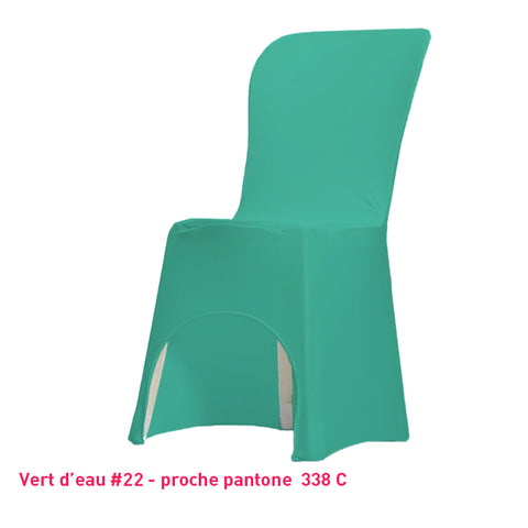 Housse de Chaise vert d'eau Miami en lycra 210g/m²