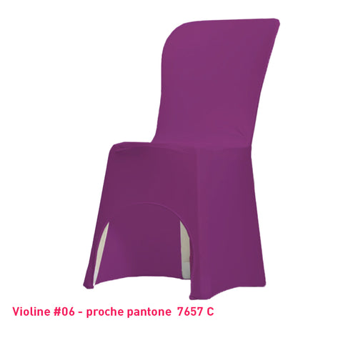 Housse de Chaise violet foncé Miami en lycra 210g/m²