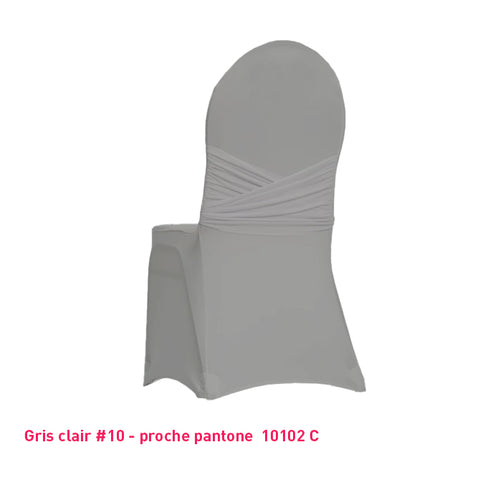 Housse de chaise avec nœud intégré gris clair