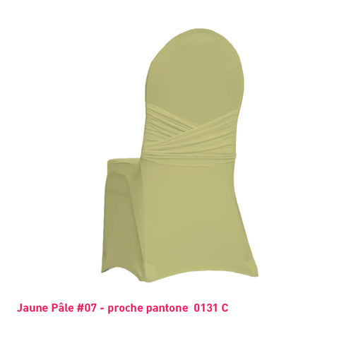 Housse de chaise avec nœud intégré jaune pastel