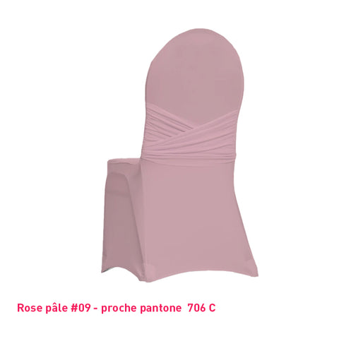 Housse de chaise avec nœud intégré rose pastel