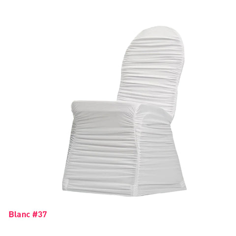 Housse de chaise plissée blanche en lycra