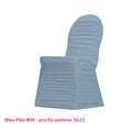 Housse de chaise plissée bleu pastel en lycra