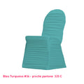 Housse de chaise plissée turquoise en lycra