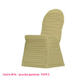 Housse de chaise plissée ivoire en lycra