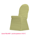 Housse de chaise plissée jaune pastel en lycra