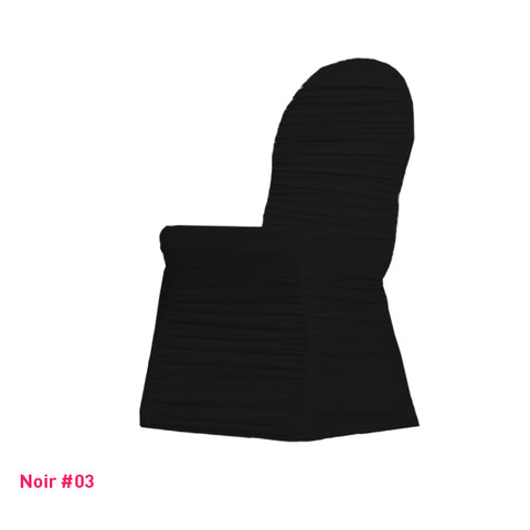 Housse de chaise plissée noire en lycra