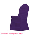 Housse de chaise plissée prune en lycra