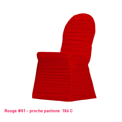 Housse de chaise plissée rouge en lycra