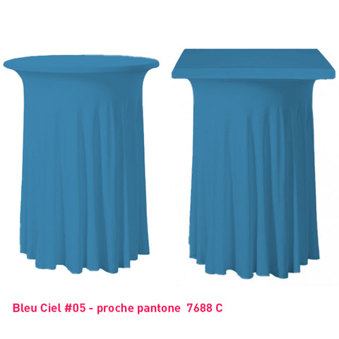 Housse plissée de mange-debout bleu ciel