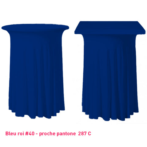 Housse plissée de mange-debout bleu roi