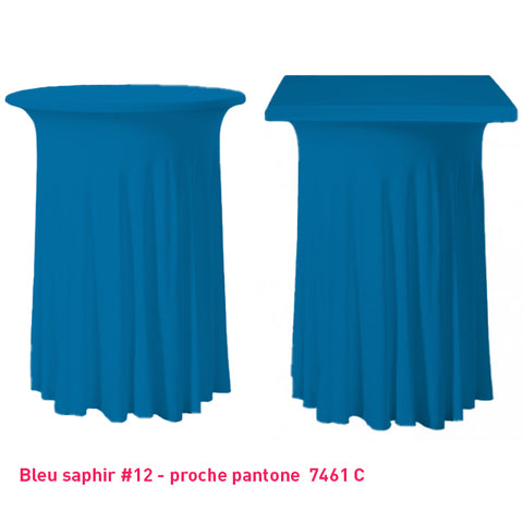 Housse plissée de mange-debout bleu saphyr