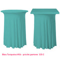 Housse plissée de mange-debout bleu turquoise