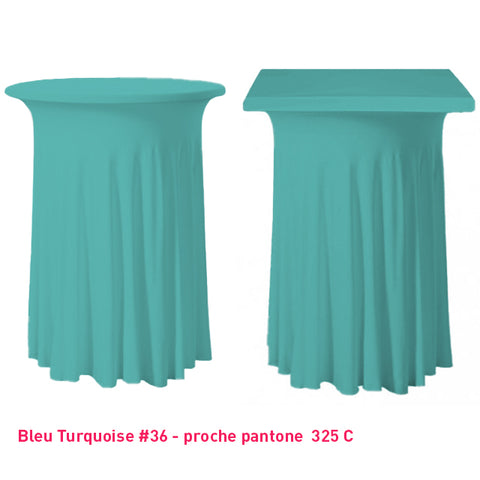 Housse plissée de mange-debout bleu turquoise