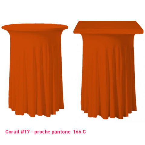 Housse plissée de mange-debout corail